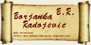 Borjanka Radojević vizit kartica
